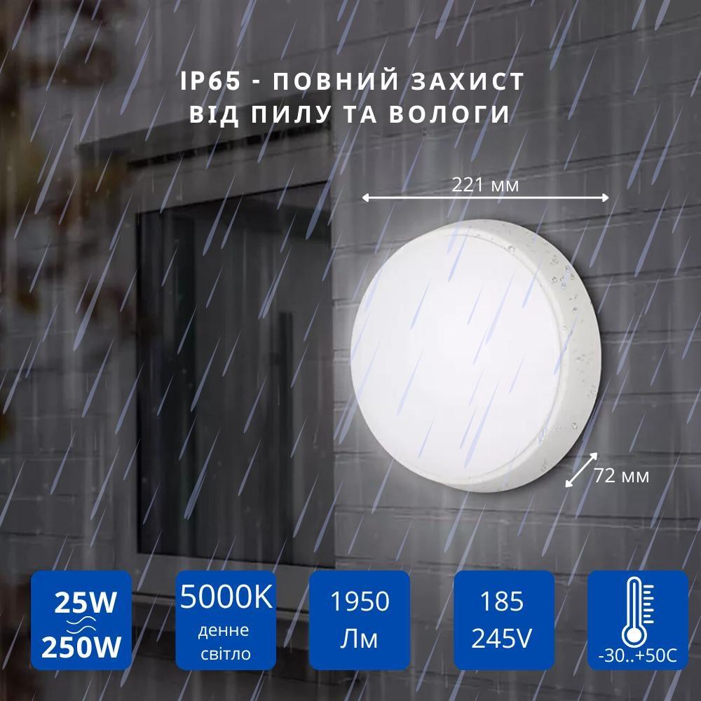 Світильник світлодіодний ETRON Communal 1-ESP-508-C circle 25 W 5000 K (1-ESP-508-C) - фото 2