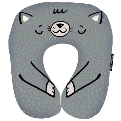 Дорожная подушка Кот 32x30 см (DOP_19F001)