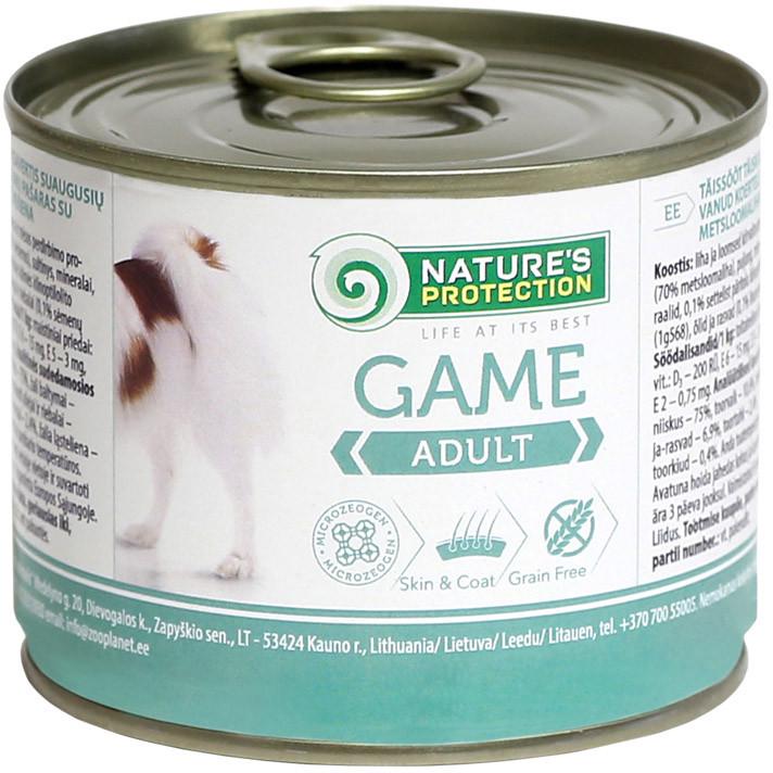 Корм влажный для собак Nature's Protection Game с мясом дичи 200 г (4771317450920)