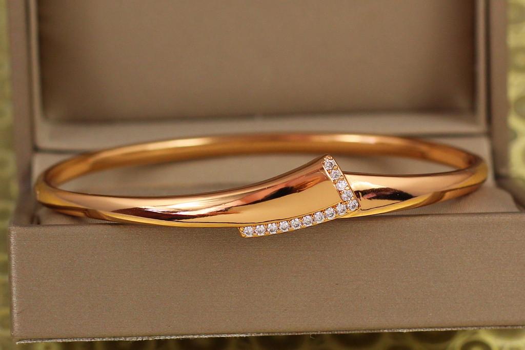Браслет бенгл Xuping Jewelry Модний тренд 60 мм х 8 мм на руку 17-19 см Золотистий