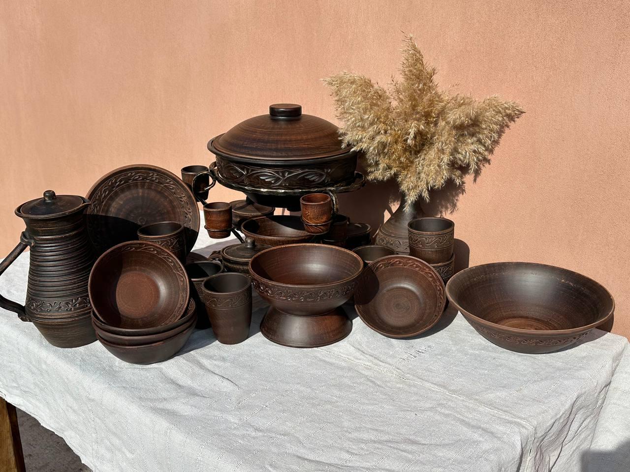 Набір столового посуду Господиня із червоної глини (2577449787) - фото 4