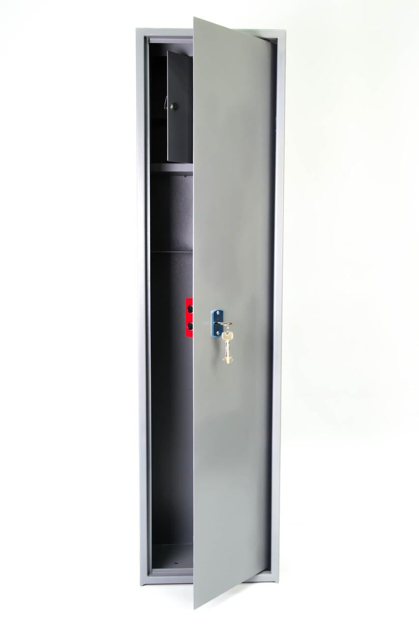 Сейф оружейный СО-1350 для хранения 3 ружей до 1320 мм и патронов Серый