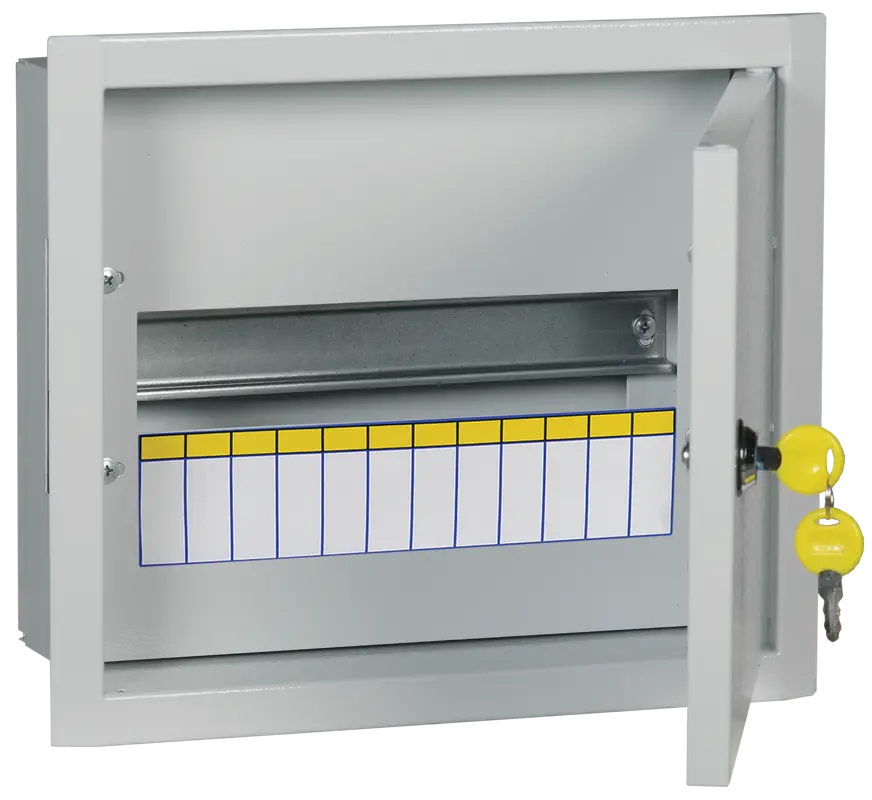 Щит распределительный УЕК ЩРв-12 12 модулей IP31 встраиваемый c замком металлический 265х310х120 мм (MKM14-V-12-30-U) Щит распределительный УЕК ЩРв-12 12 модулей IP31 встраиваемый c замком металлический 265х310х120 мм (MKM14-V-12-30-U)