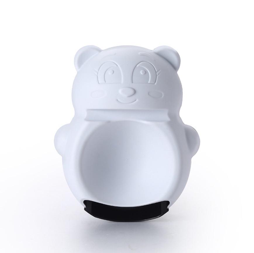 Двойная тарелка-миска SUNROZ Bear Shape с отсеком для шелухи и подставкой для телефона Белый (SUN5379)