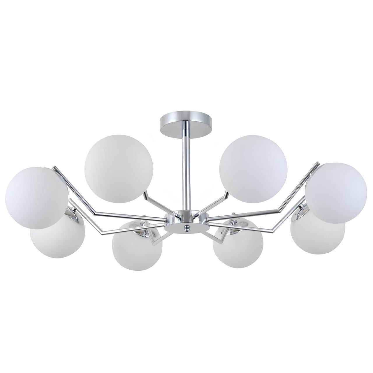 Люстра Sirius с восемью плафонами из стекла под лампу Е27 Хром (G 74534/8 CR)