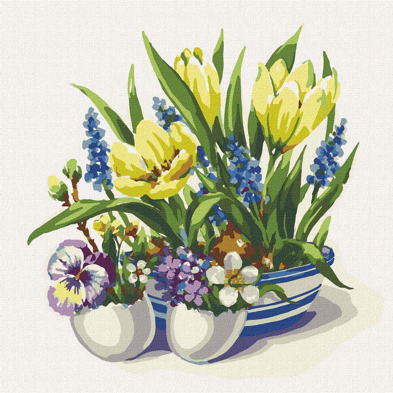 Картина по номерам Идейка Аромат крокусов KHO2987 холст на подрамнике 30х30 см (1670707451)