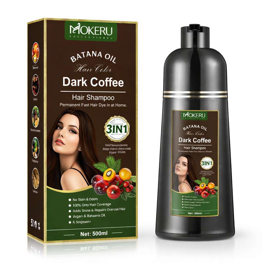 Шампунь для волос окрашивающий MOKERU 3в1 500 мл Темный кофе (OXLY-1-8)
