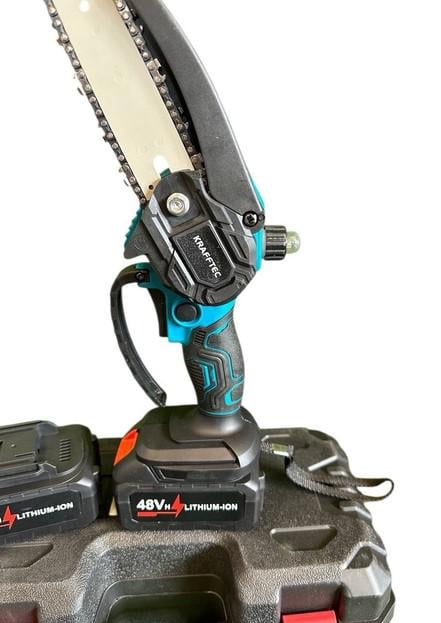 Пила ланцюгова міні Krafftec 48V АКБ 2 шт. в кейсі (27369427) - фото 7