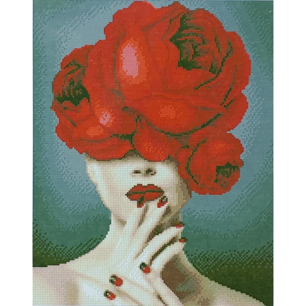 Алмазная мозаика Strateg Премиум Красный пион 40x50 см (D0027)