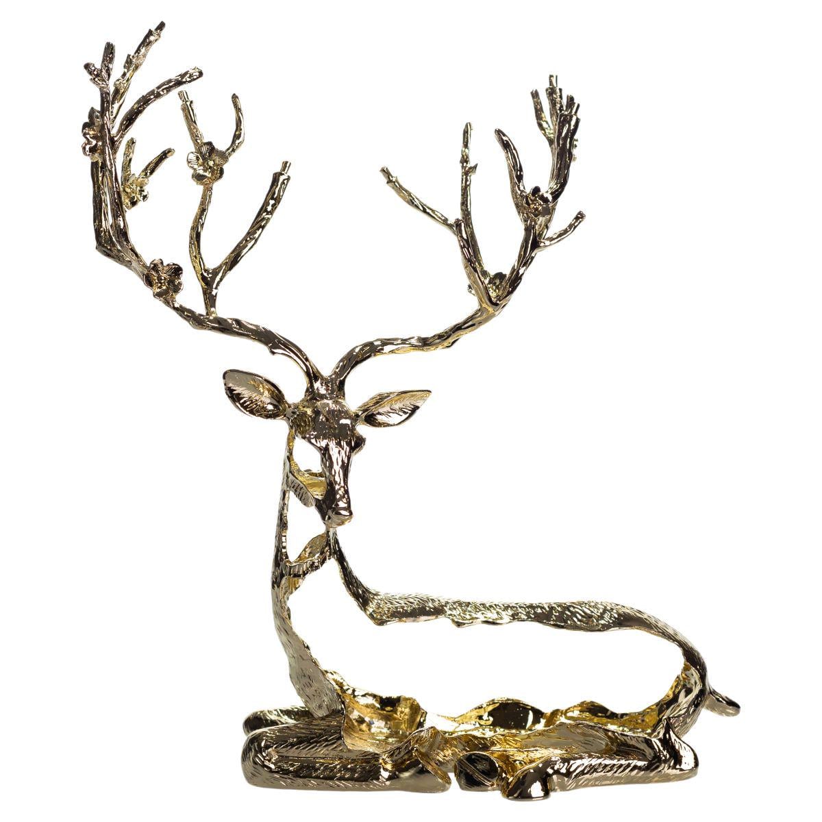 Декоративная фигурка YIWU Lying Deer 20х8х25 см металлическая Золотой (147-102-HP-7-16)