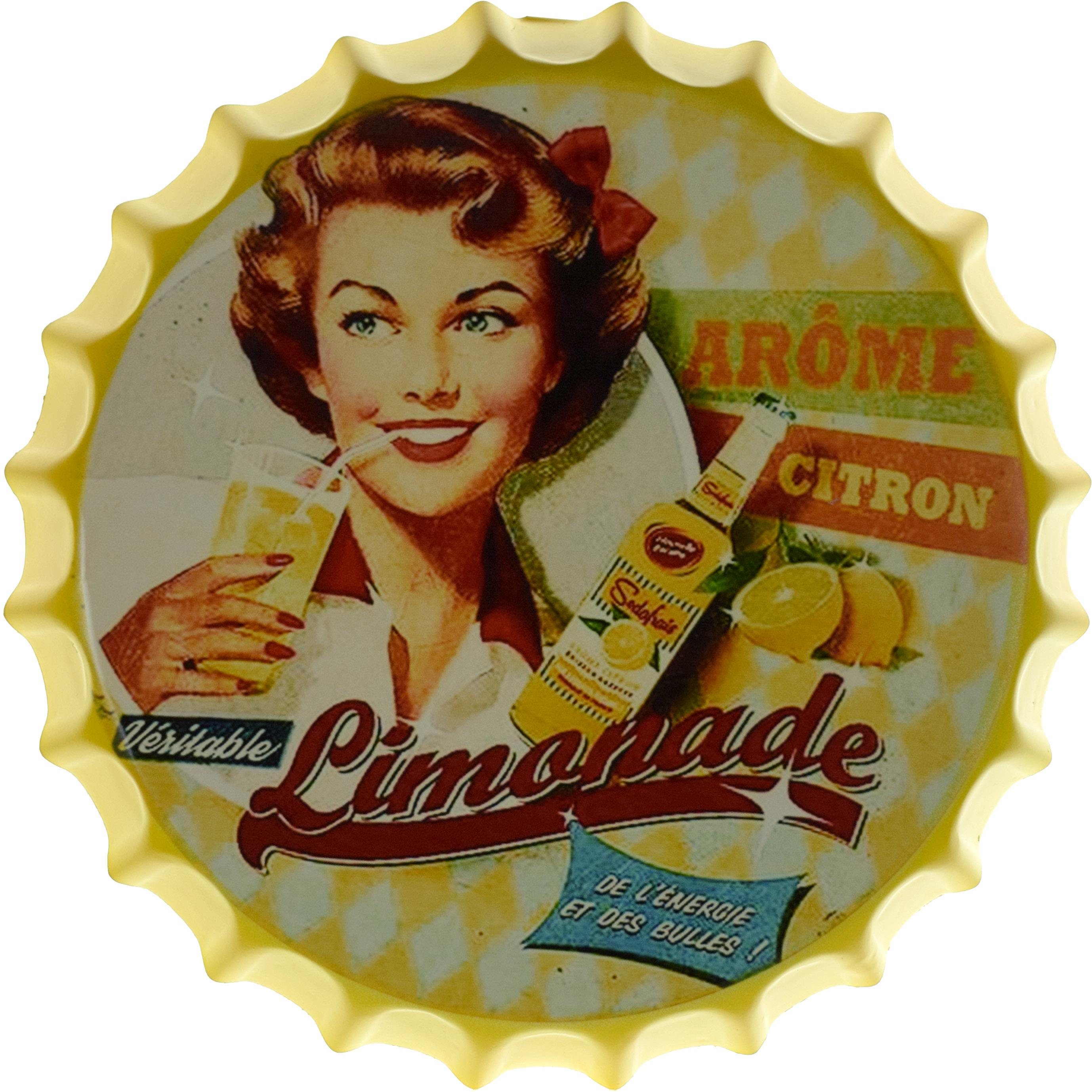 Табличка металлическая Лимонад/Lemonade Pin Up крышка 35 см - фото 1 Табличка металлическая Лимонад/Lemonade Pin Up крышка 35 см - фото 1