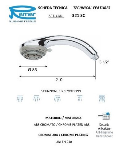 Душ ручной Remer 321SC - фото 2