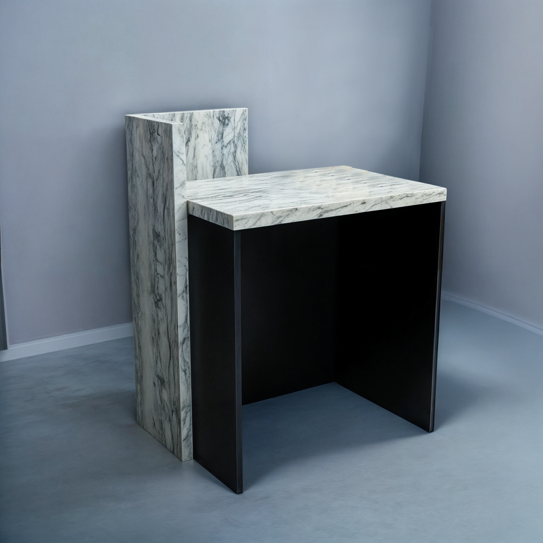 Стійка адміністратора Tobi Sho Ресепшн/3 для офісу/салону/736x536x950 мм Дуб крафт білий/Чорний