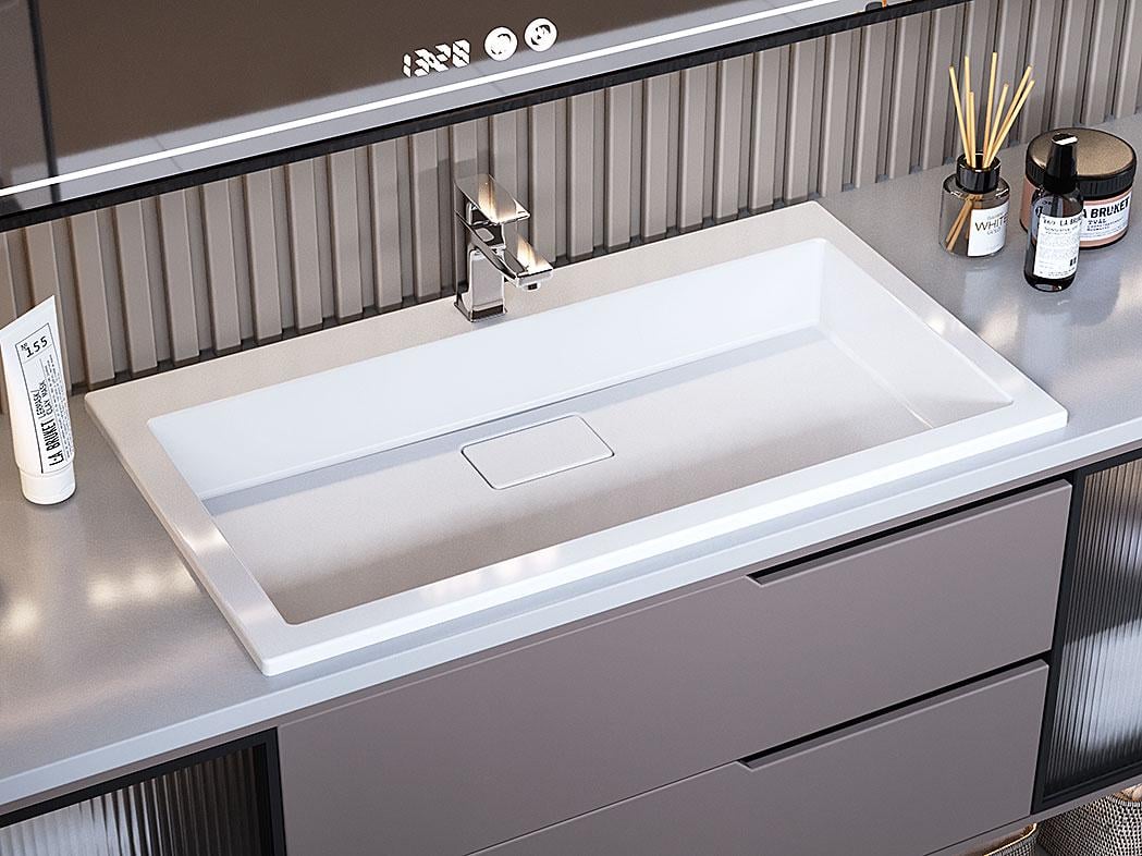 Умивальник накладний Status Aria Low 80 White (725)