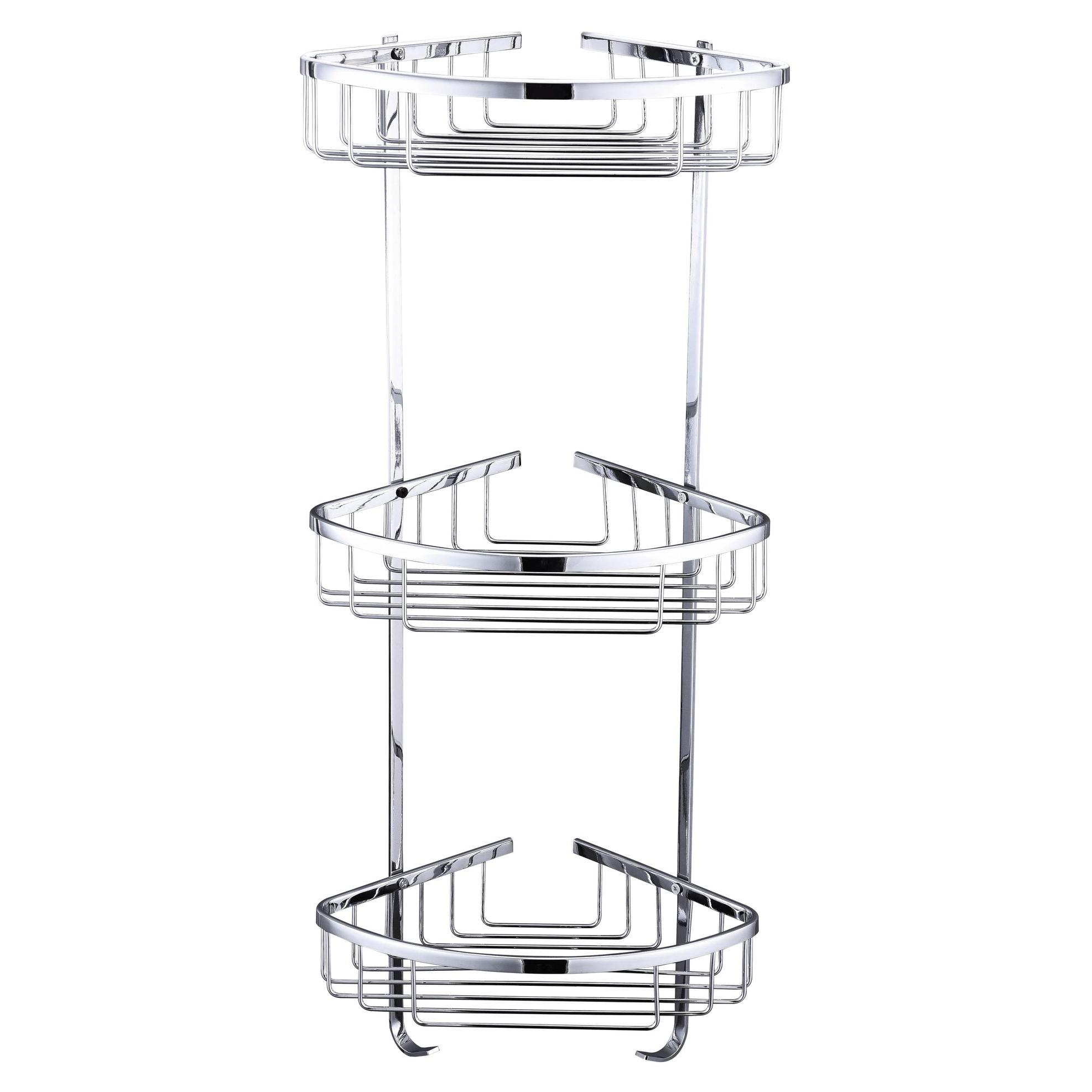 Полка настенная для ванной TOPAZ 4134 000021263 металлическая тройная Хром (103345)