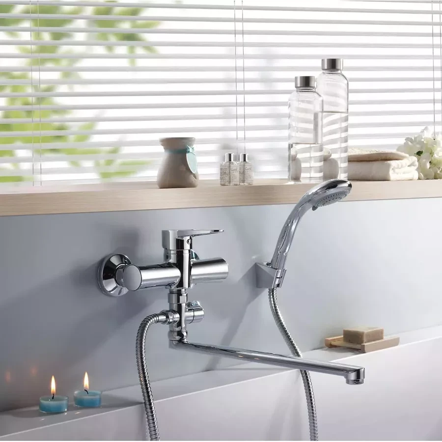 Змішувач для ванни Wezer PUD6-B045 з лійкою Хром (2487887404) - фото 2 Змішувач для ванни Wezer PUD6-B045 з лійкою Хром (2487887404) - фото 2