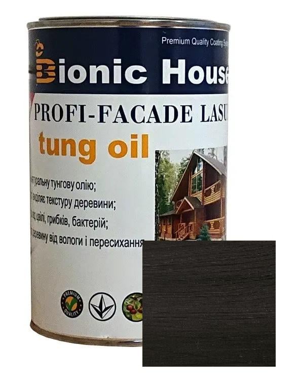 Фасадная краска-пропитка для дерева Bionic House с тунговым маслом 1 л Черный (18815143) - фото 1