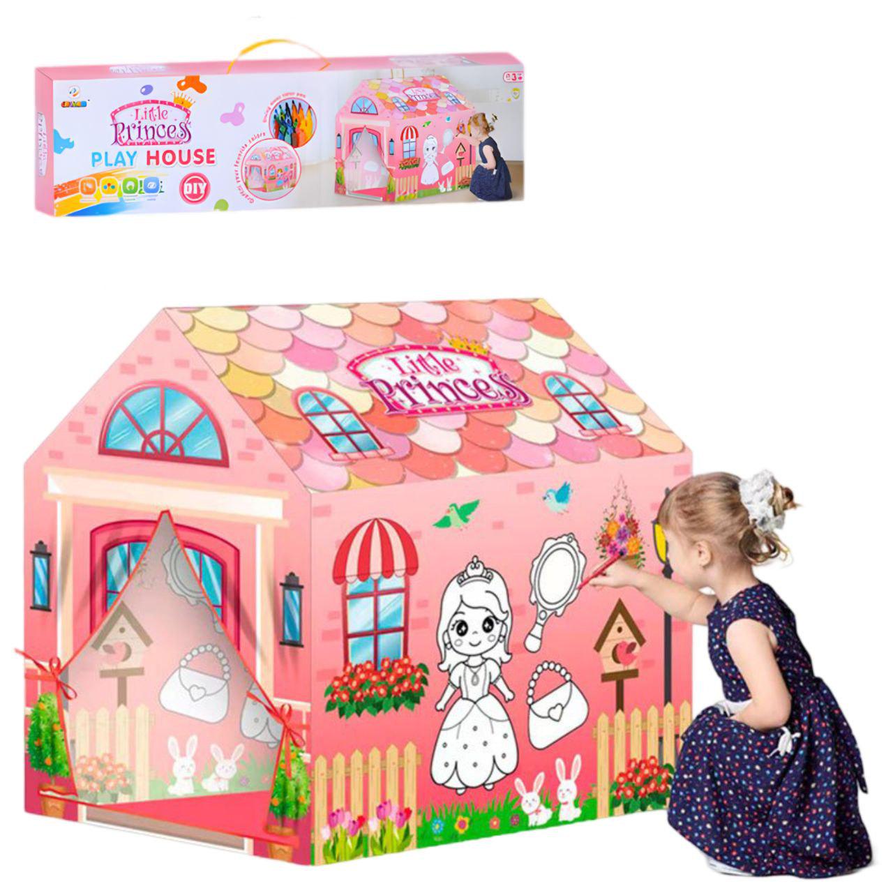 Палатка-раскраска творческая MR 1264-1 с принтом принцессы с фломастерами 103х69х93 см (25790304)