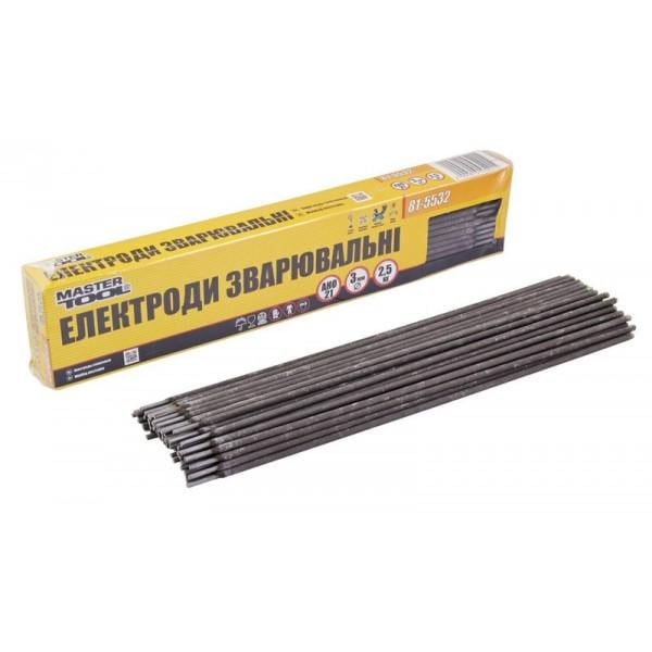 Електроди зварювальні MasterTool АНО-21 Ø 3,0 мм 2,5 кг (81-5532) Електроди зварювальні MasterTool АНО-21 Ø 3,0 мм 2,5 кг (81-5532)