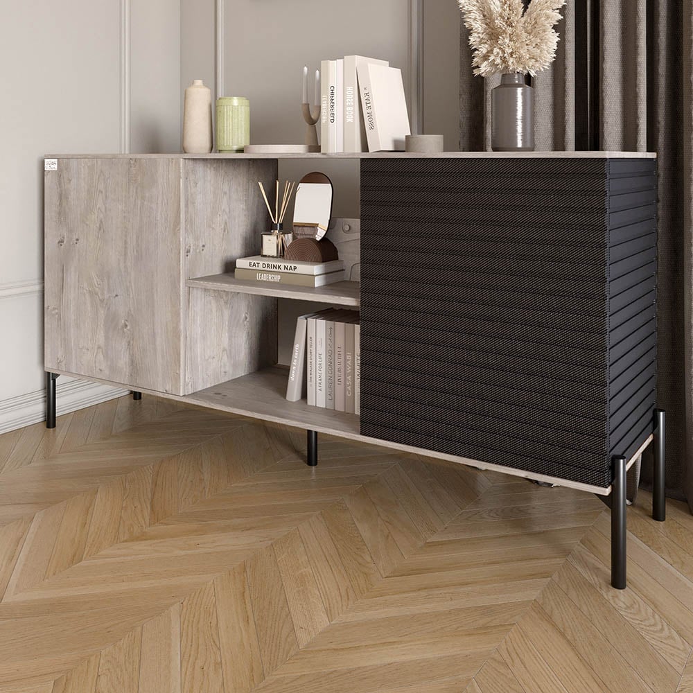 Комод Lion Грей 154x38x76,5 см Шварцвальд/Асфальт (LION-042726)