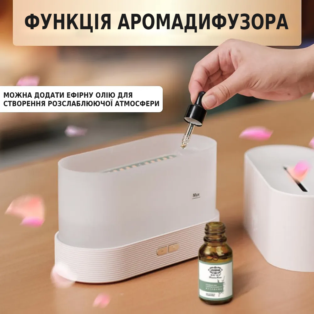 Ночник-увлажнитель воздуха с эффектом пламени LED 3в1 Черный (5034/2) - фото 4 Ночник-увлажнитель воздуха с эффектом пламени LED 3в1 Черный (5034/2) - фото 4