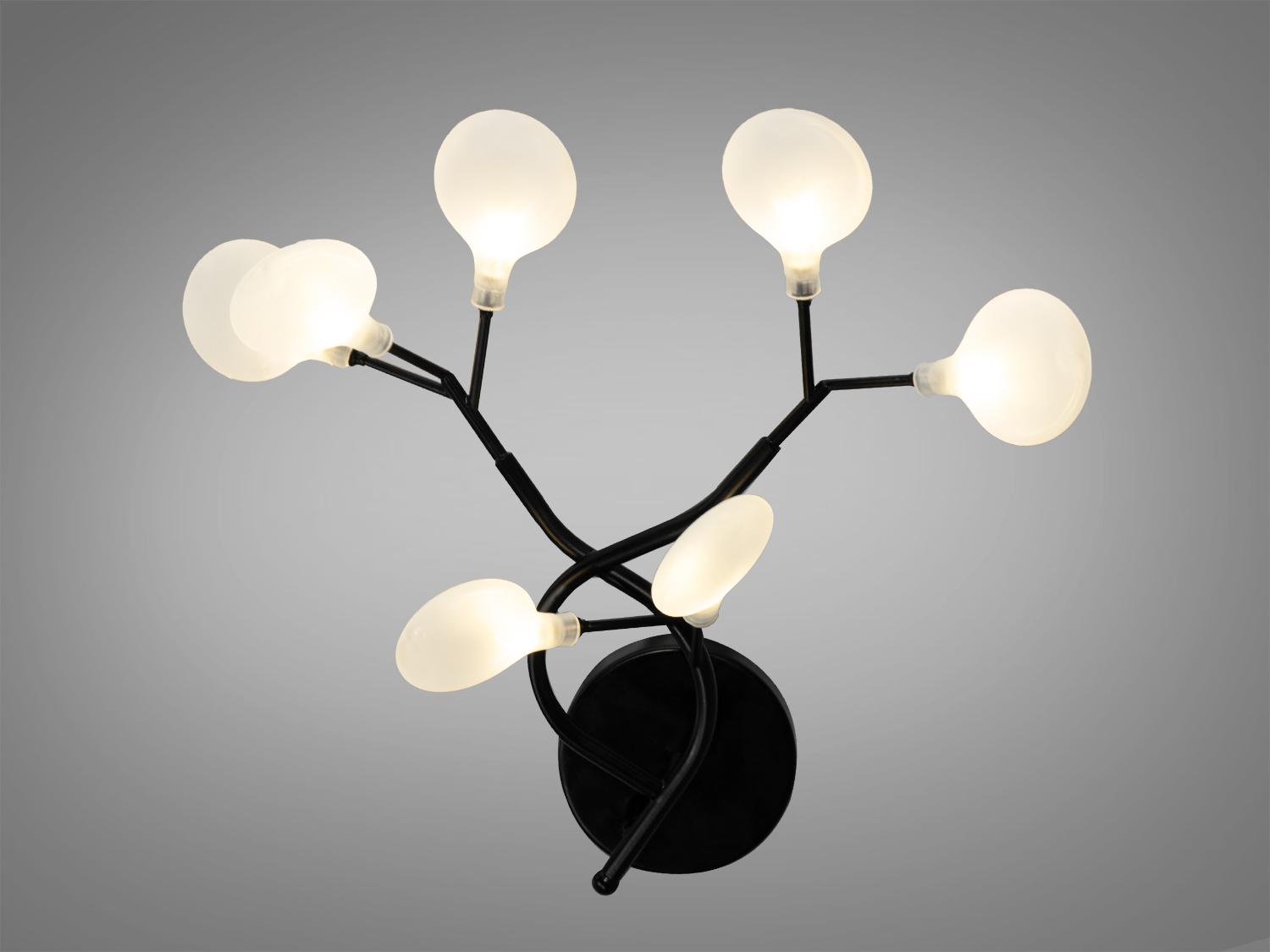 Светильник настенный Светлячок 7 ламп Черный/Белый (B887-7A BK)