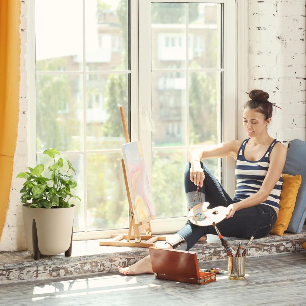 Вазон для цветов Lamela FRIDA 255x255x253 мм Латте (25419751861) - фото 2