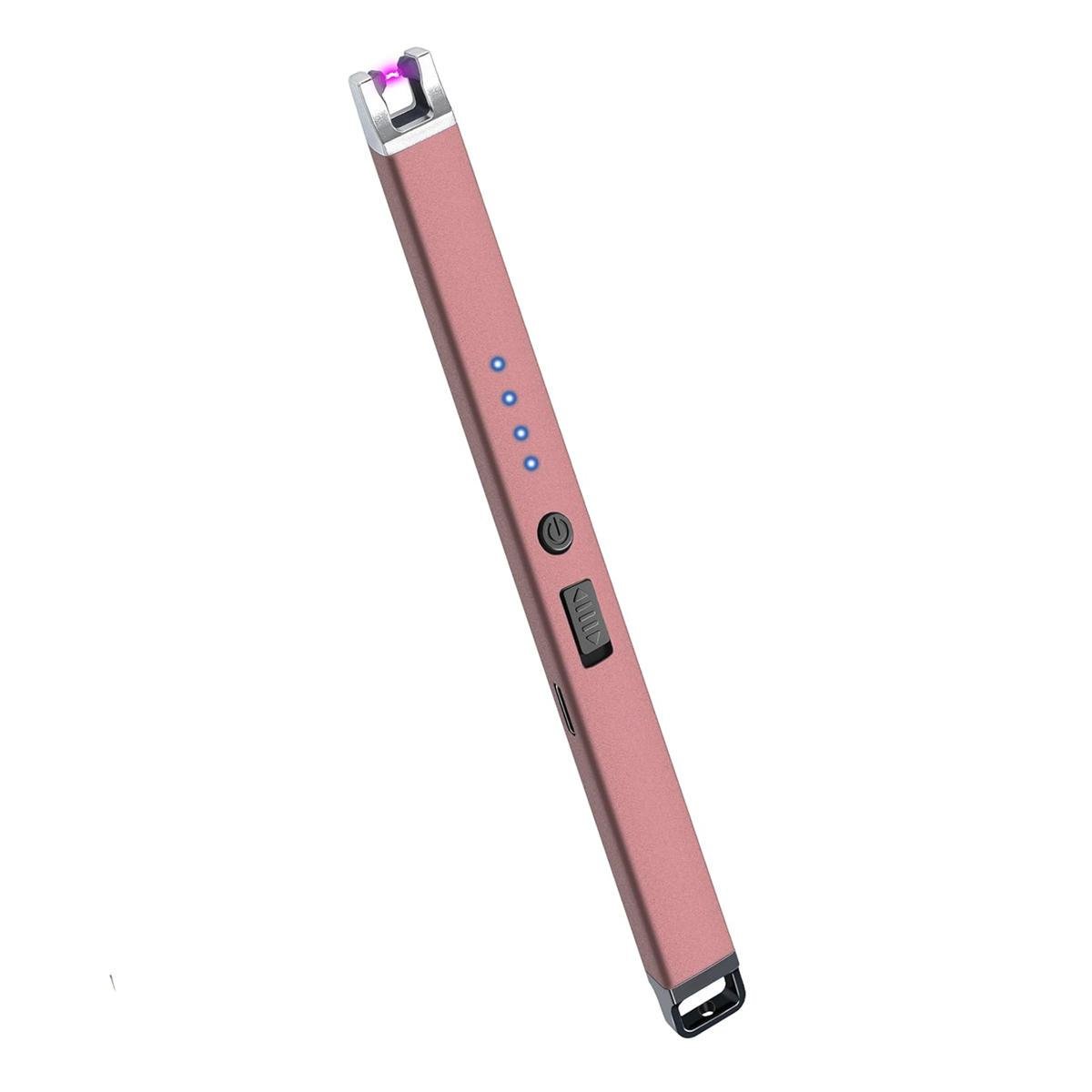 Запальничка плазмова з вбудованим акумулятором MSDS Electric ARC BBQ Lighter електрична дугова зарядка USB/Type-C Gold Rose (160160) - фото 1