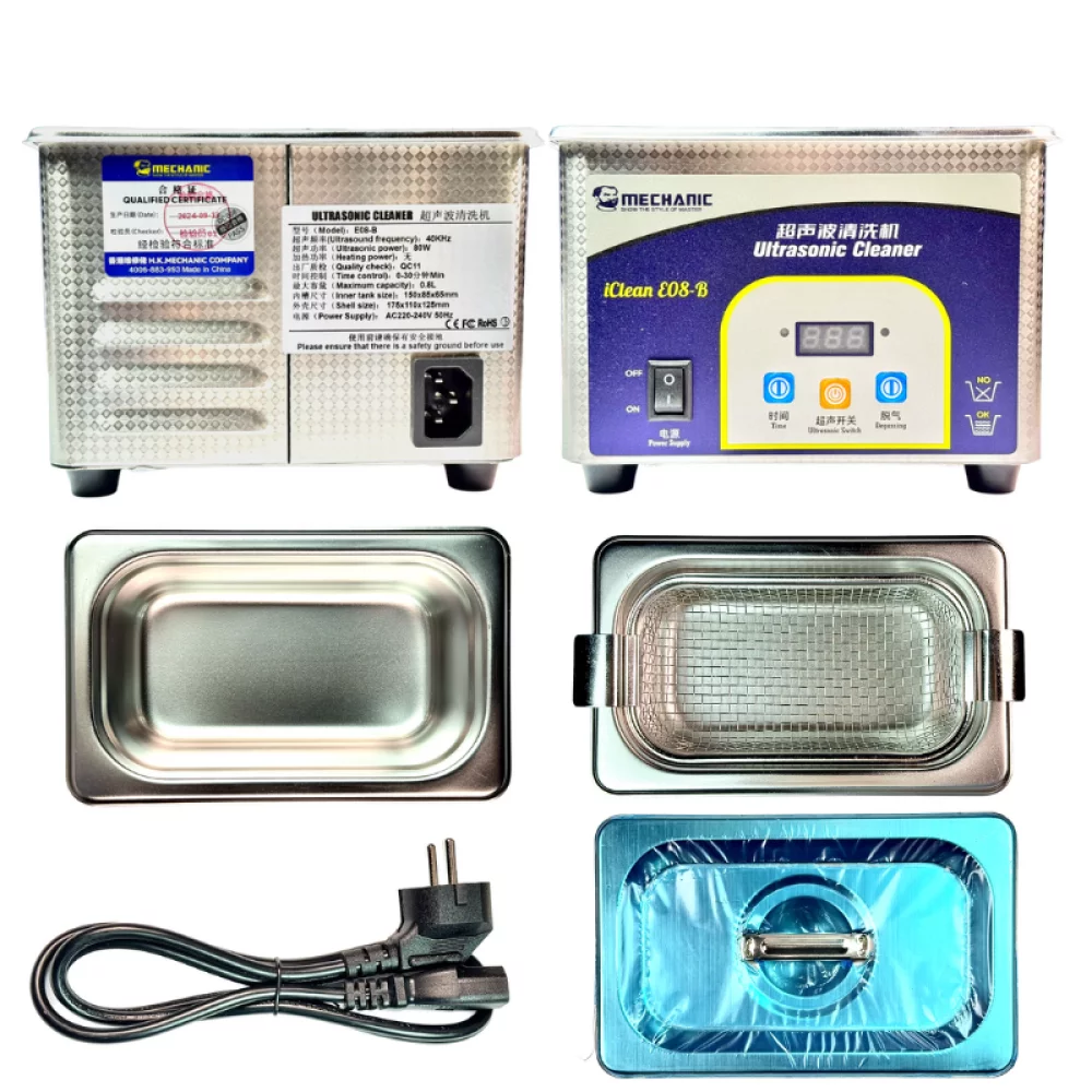 Ультразвукова ванна Mechanic 800 мл (iClean-E08B) - фото 3 Ультразвукова ванна Mechanic 800 мл (iClean-E08B) - фото 3