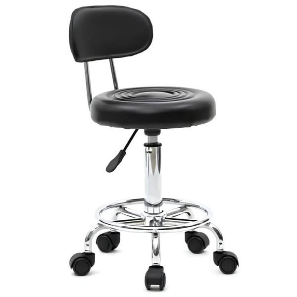 Крісло на роликах Віго SDM з регулюванням по висоті хром поліуретан Чорний (28615168)