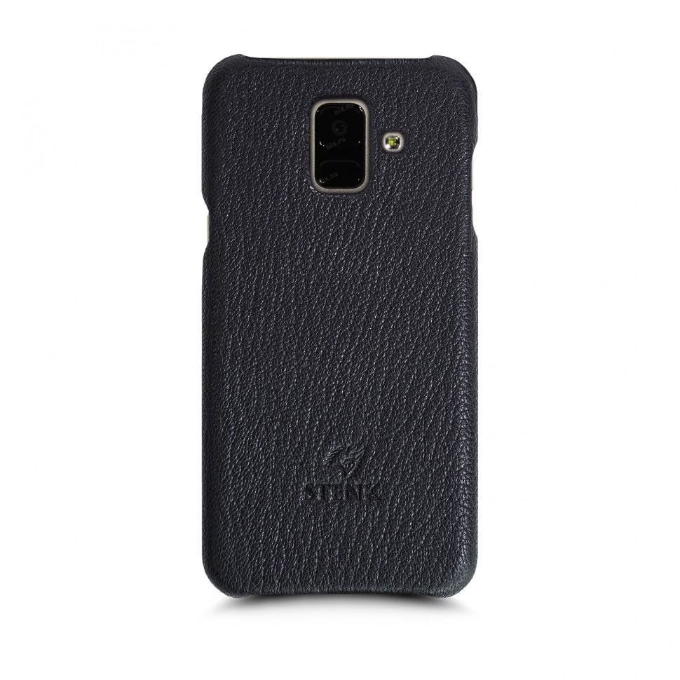Кожаная накладка Stenk Cover для Samsung Galaxy A6 (2018) Черный (69419)
