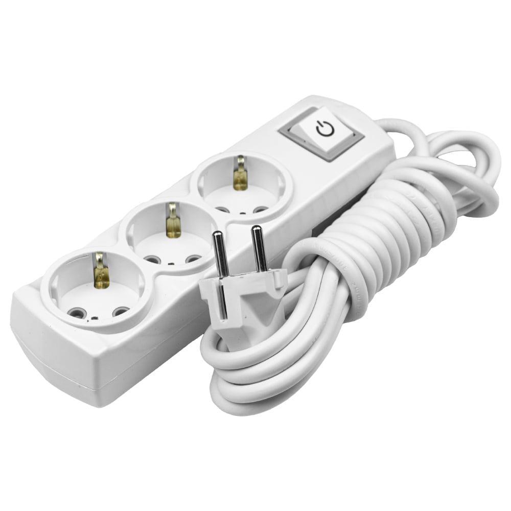 Подовжувач тримісний Violux з заземленням та вимикачем 3 м (920410)