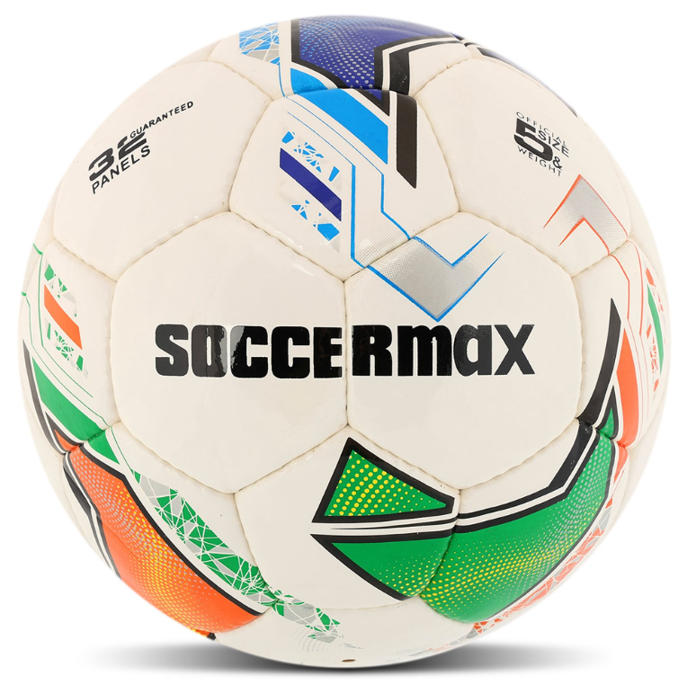 Мяч футбольный профессиональный SOCCERMAX №5 (FB-9495_Белый-синий-зеленый)