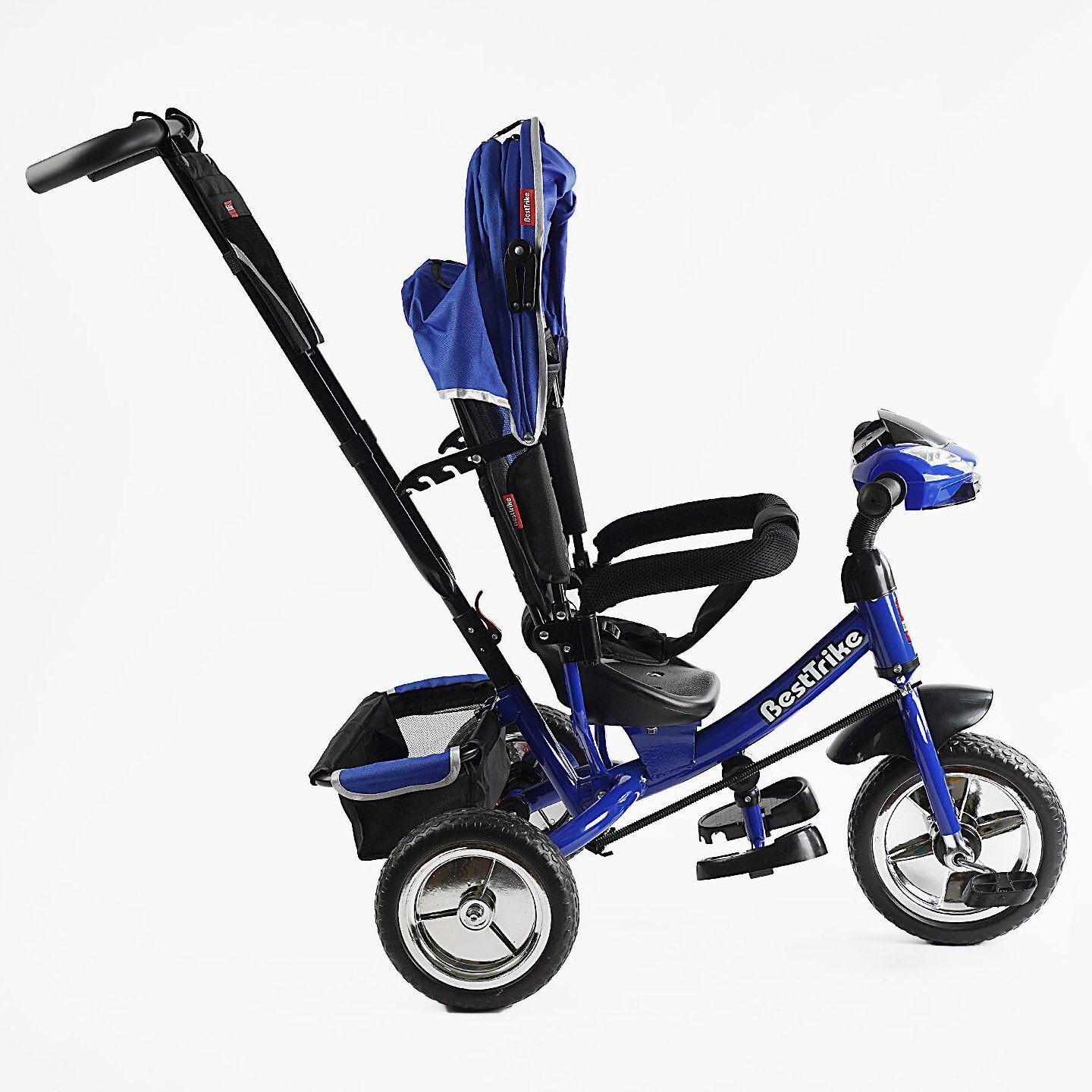 Велосипед дитячий триколісний Best Trike 6588 піна/фара з батьківською ручкою Синій (68-640) - фото 4
