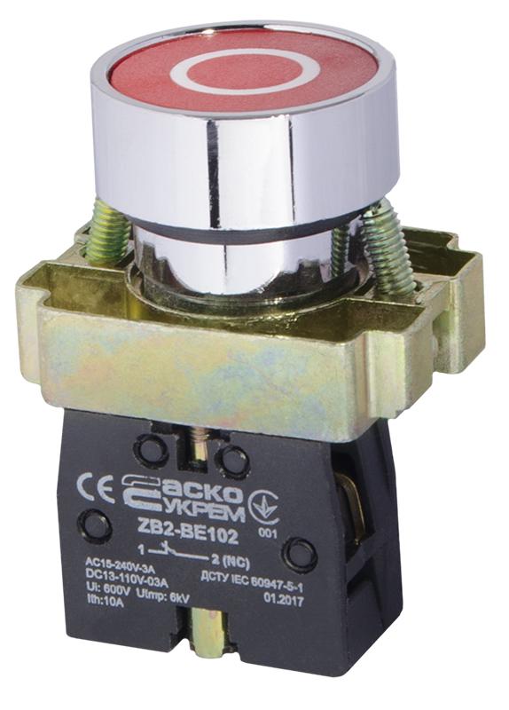 Кнопка управления АСКО-Укрем XB2-BA4322 O 1NC 22 мм Красный (A0140010065)