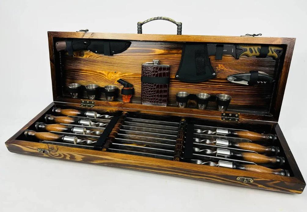 Набор шампуров в кейсе Охотник LUX 8 шт. (21-10-KS-7806) - фото 4 Набор шампуров в кейсе Охотник LUX 8 шт. (21-10-KS-7806) - фото 4