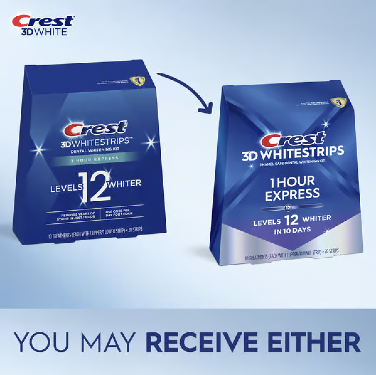 Смужки відбілюючі для зубів Crest 3D 1 Hour Express Whitestrips 10 пар смужок без упаковки (34567890) - фото 5