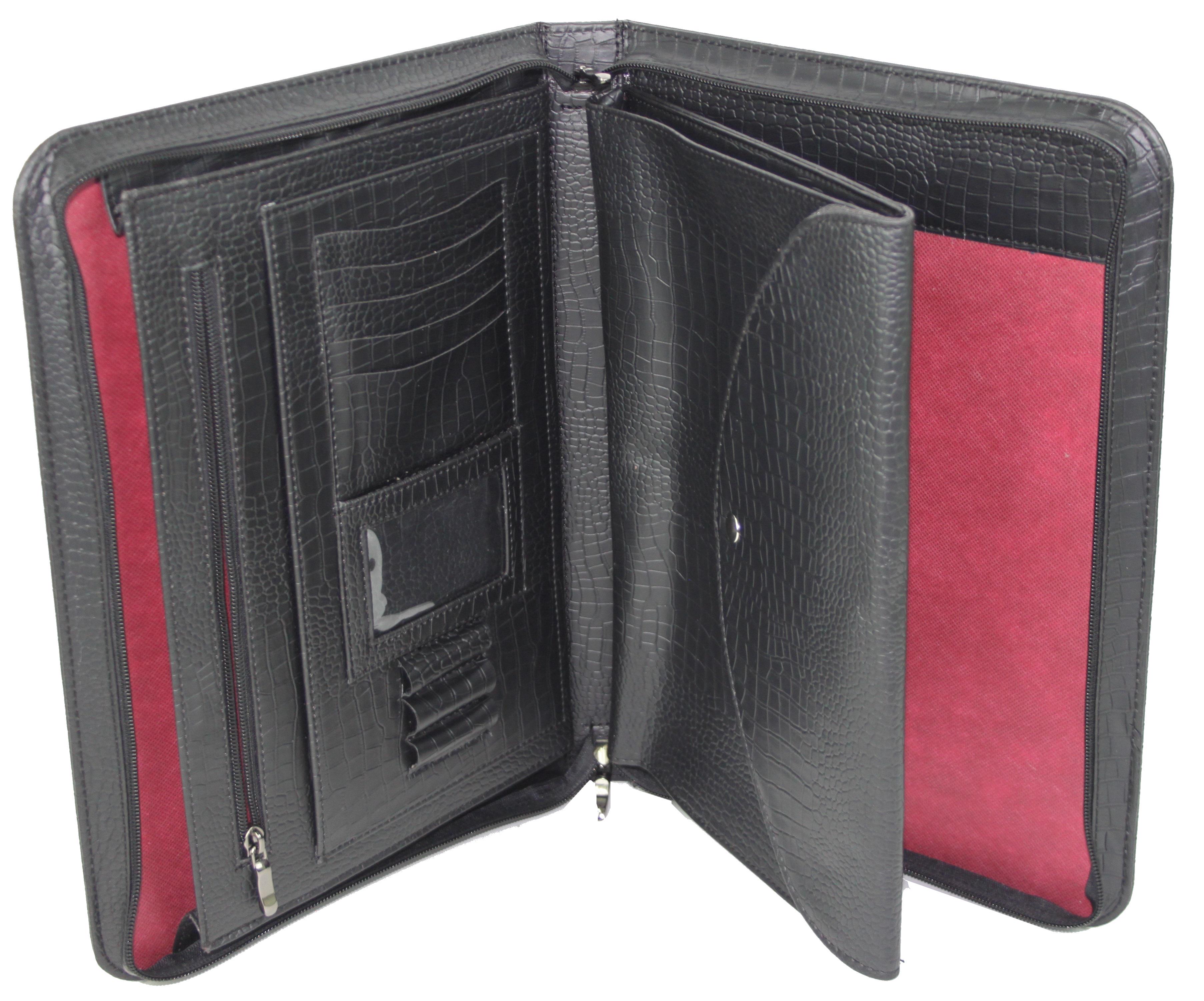 Папка деловая Portfolio из экокожи под крокодила А4 Черный (Portbw06 croco black)