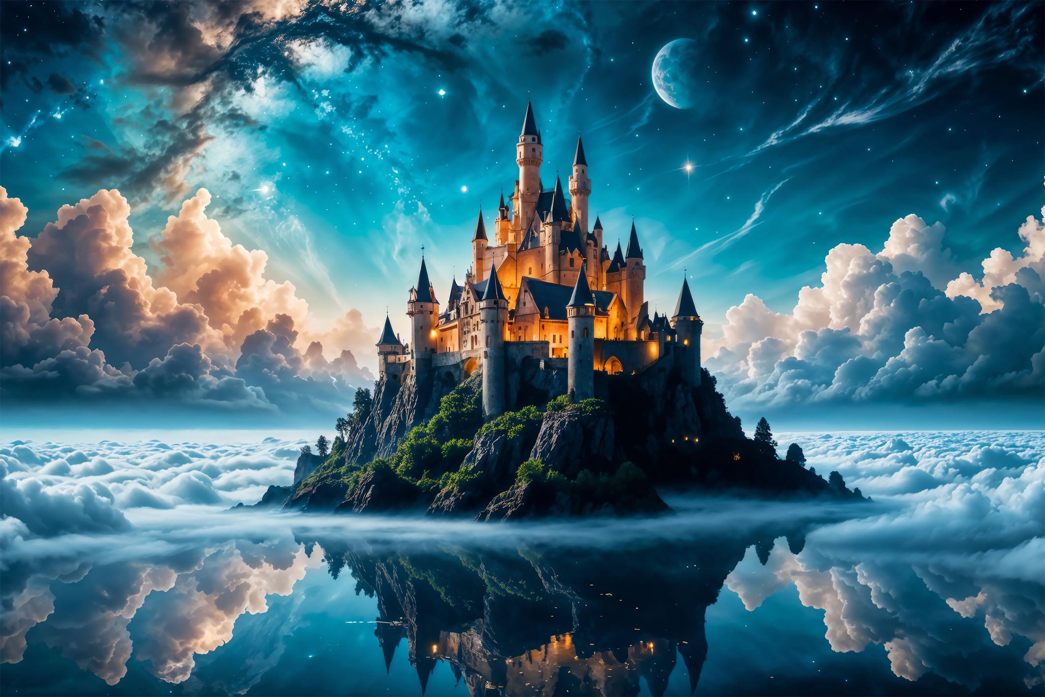 Фотообои флизелиновые Upstream Небесная сказка: замок в облаках 180х120 см (S5KID-066/2)