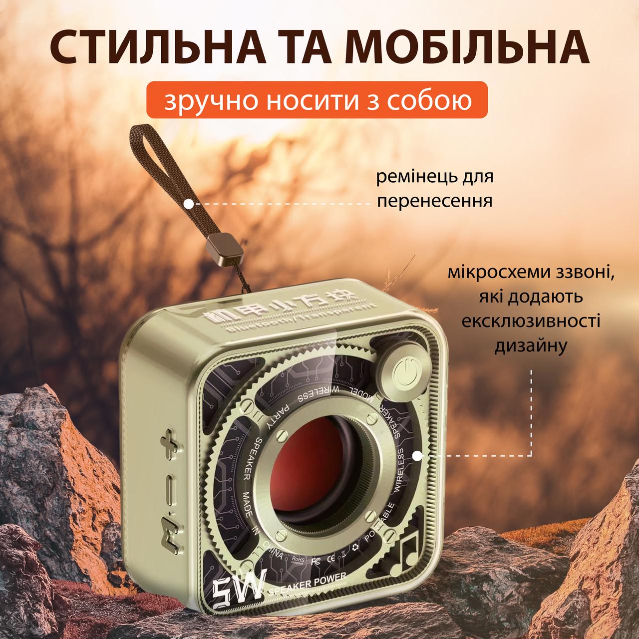 Колонка портативна Bluetooth міні 5 Вт Зелений (DW12GR) - фото 3