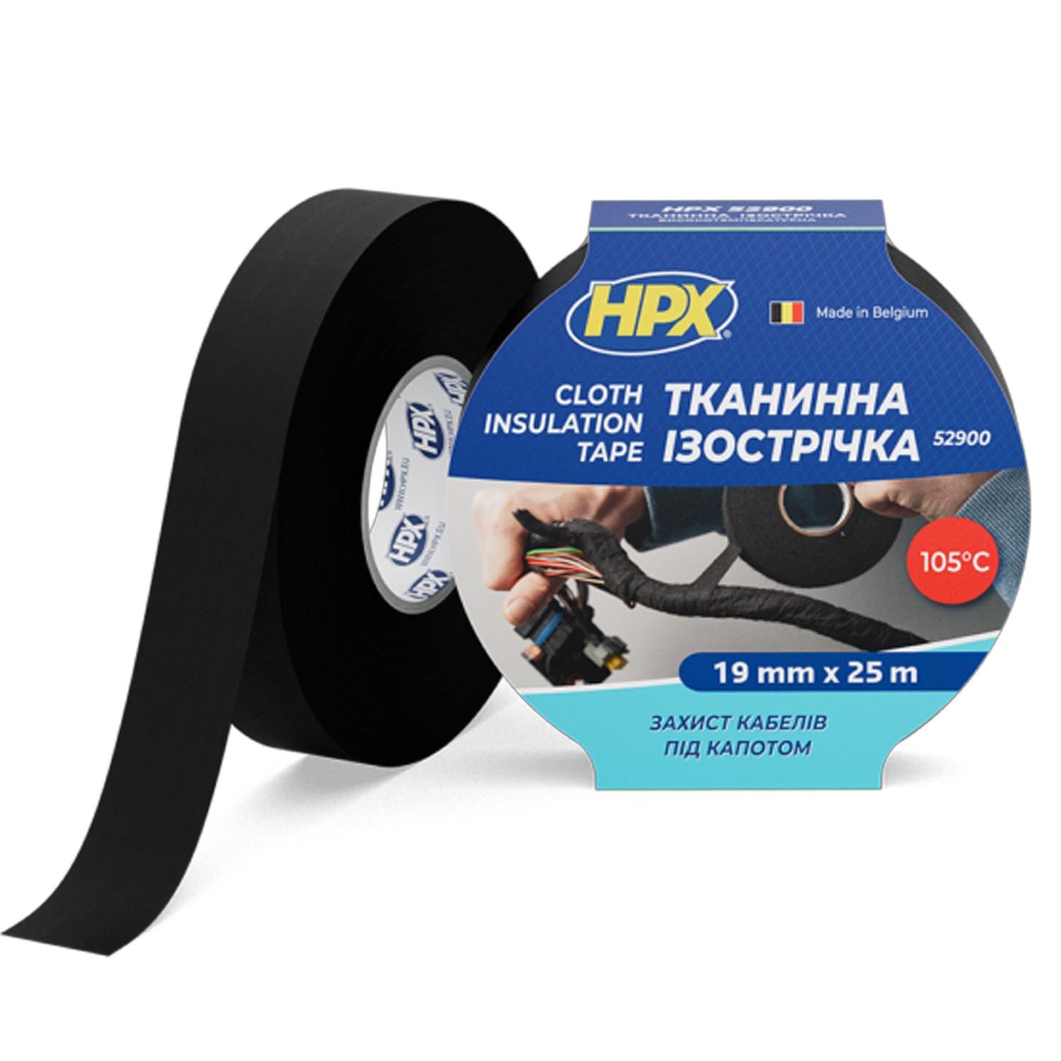 Стрічка ізоляційна HPX LI1925 19x0,25 мм 25 м тканина/каучук Чорний (INRUC0080023192520) - фото 2 Стрічка ізоляційна HPX LI1925 19x0,25 мм 25 м тканина/каучук Чорний (INRUC0080023192520) - фото 2