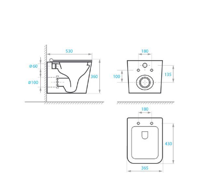 Комплект подвесного унитаза Koller Pool Kvadro Tornado с крышкой Soft Close и инсталляции Geberit Duofix/клавиша смыва DELTA20 Хром (KR-0530-RQ/458.103.00.1/115.127.21.1) - фото 7