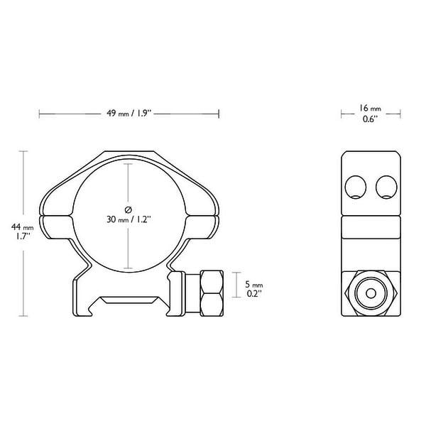 Кольца Hawke Precision 30 мм Weaver/Medium (23006) - фото 2