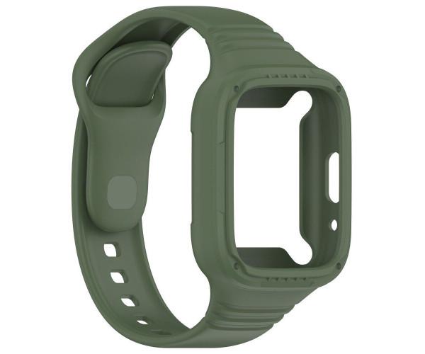 Ремешок силиконовый с чехлом для Redmi Watch 3 Зеленый