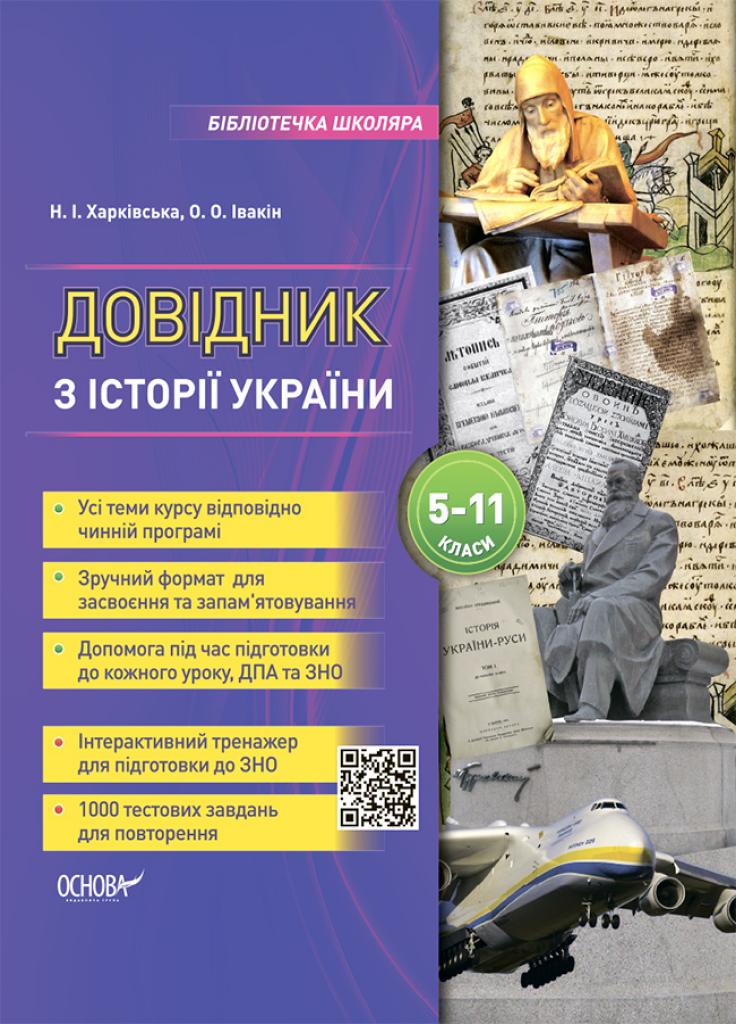 Бібліотечка школяра. Довідник з історії України. 5-11 класи. Тверда палітурка КДН010 (9786170037404)