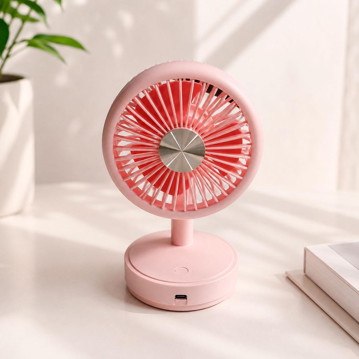 Вентилятор мини Table Mini Fan портативный Розовый (1011155-Pink-2)
