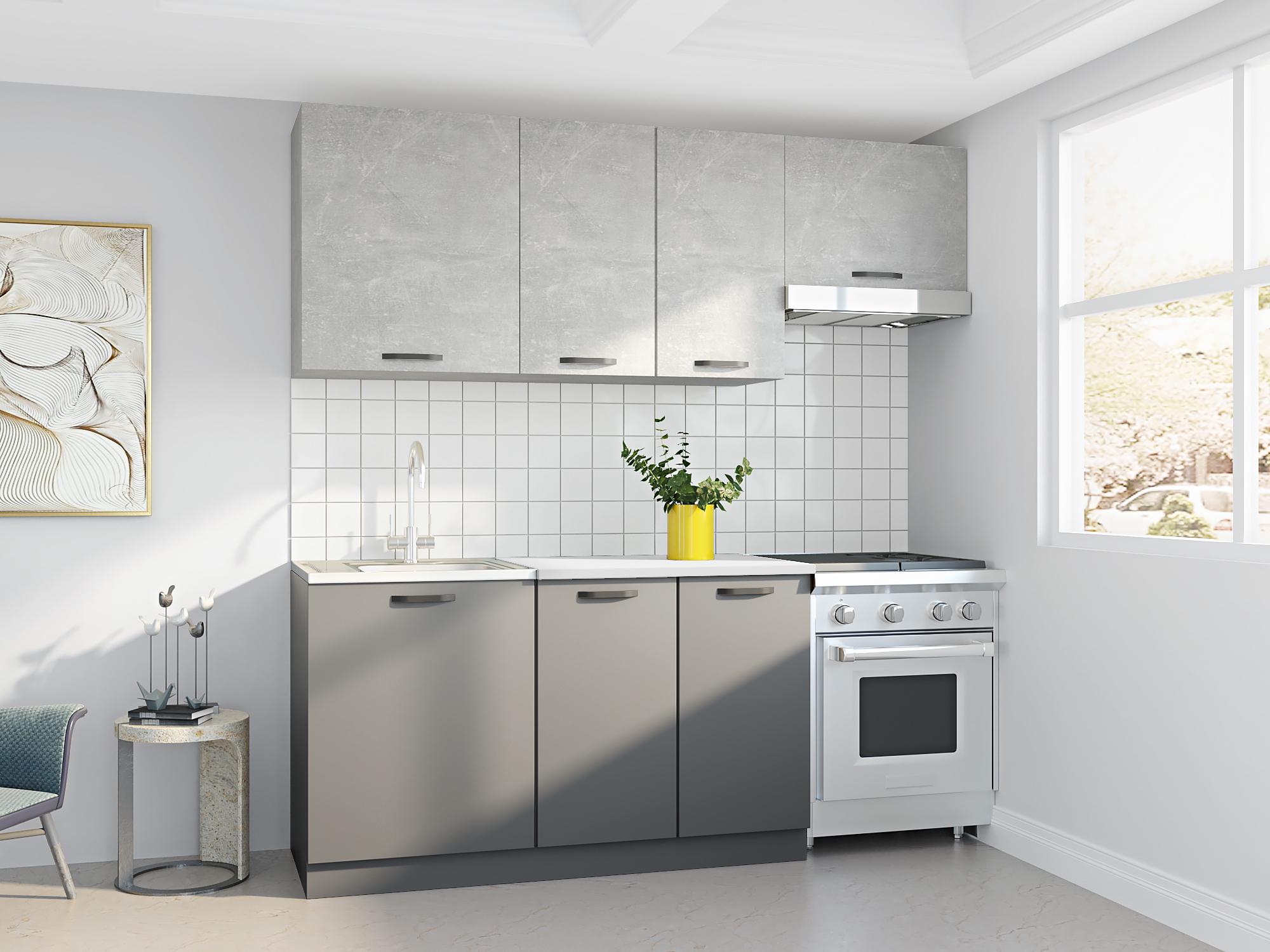 ᐉ Кухня модульная прямая со столешницей Industrial light 2 м Индастриал ...