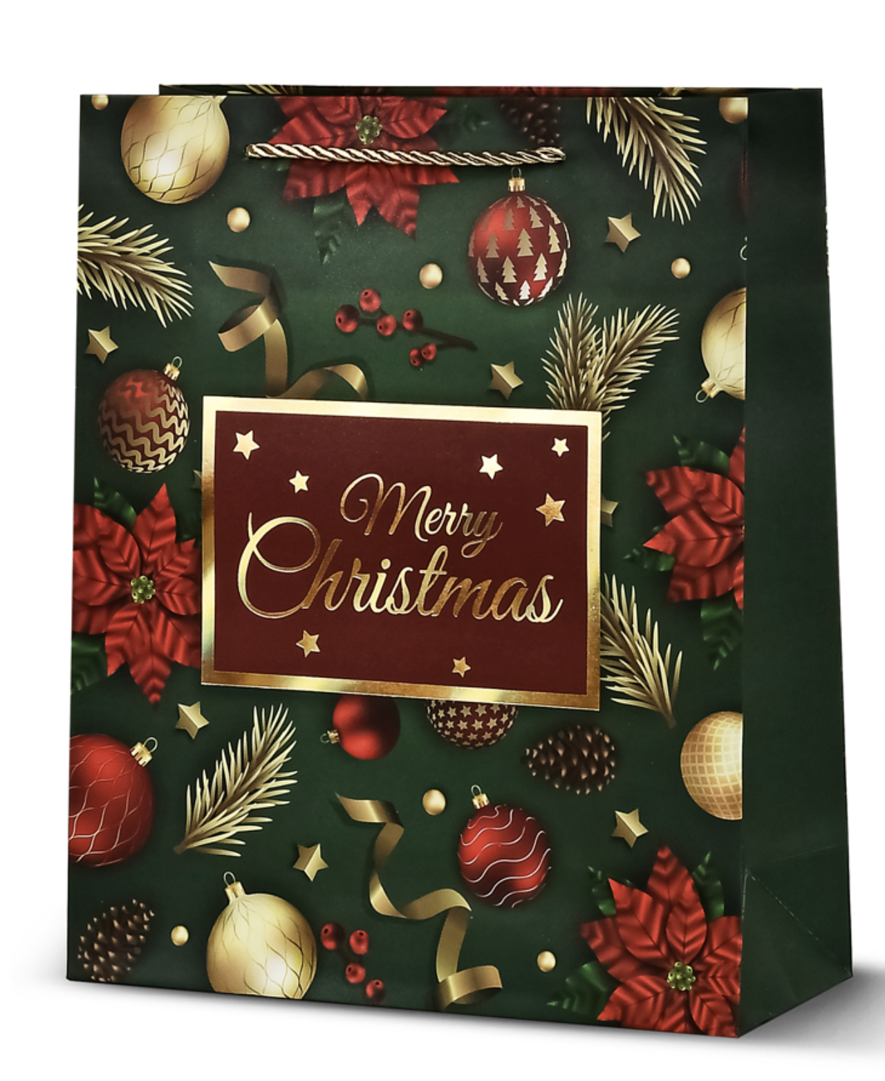 Пакет новогодний бумажный R33009-S S Christmas balls 18х23х8 см