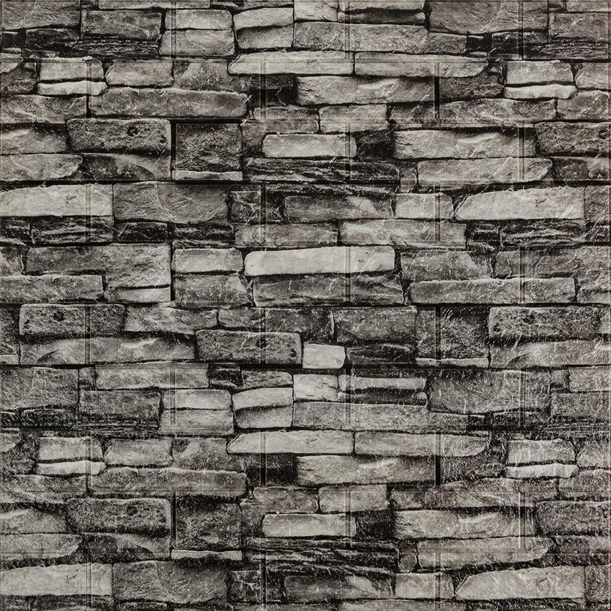 3D-панель самоклеюча під камінь 700x770x3 мм Сірий піщаник (SW-00001481)