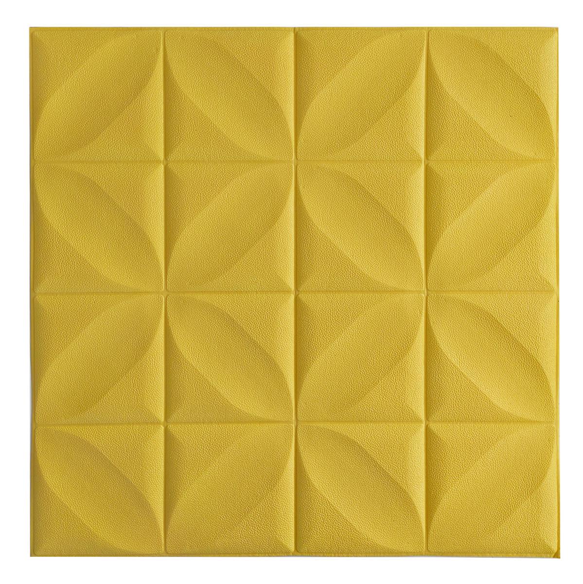 3D-панель самоклеющаяся Sticker Wall Желтые ромбы 700х700х8 мм (Панель-178)